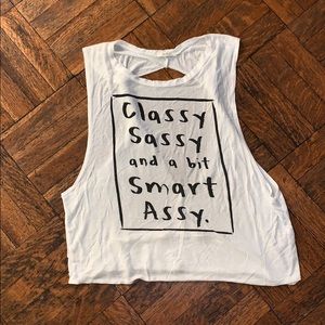 Classy, sassy, and a bit smart assy backless tank